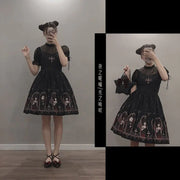 Dark Gothic Devil Print Dress