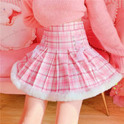 Winter Kawaii Pleated Mini Skirt